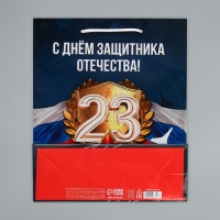 Пакет подарочный ламинированный, упаковка, «Защитник Отечества», ML 21 х 25 х 8 см