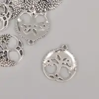 Металлический элемент, декоративная подвеска «Арт Узор. Дерево жизни», серебро, 2.6×2.3 см Металлический элемент, декоративная подвеска «Арт Узор. Дерево жизни», серебро, 2.6×2.3 см