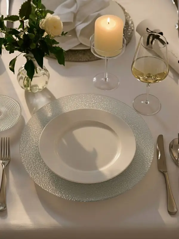 Тарелка подстановочная Magistro Cotton, d=33 см, стекло, серебристая