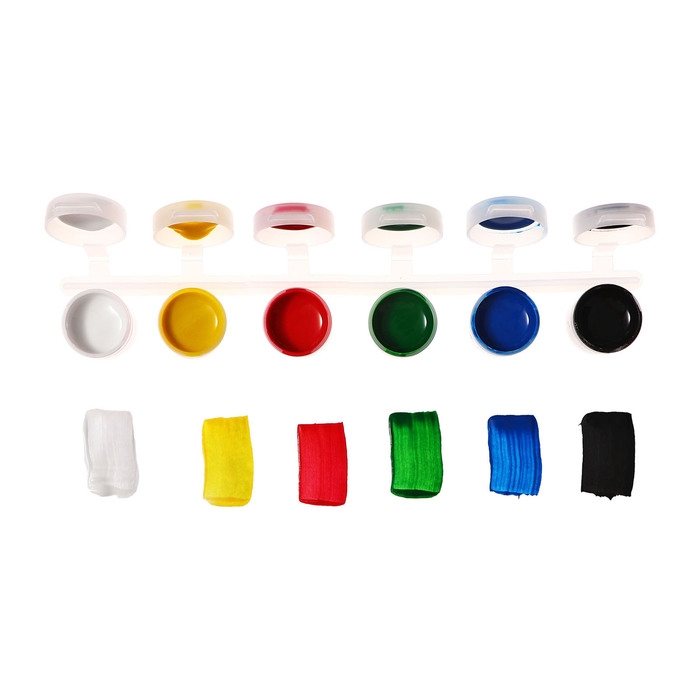 Краска акриловая, набор 6 цветов х 3 мл, Calligrata, морозостойкие, в пакете Краска акриловая, набор 6 цветов х 3 мл, Calligrata, морозостойкие, в пакете