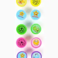 Оценочные печати "Смайлы" набор 10 шт, вид МИКС