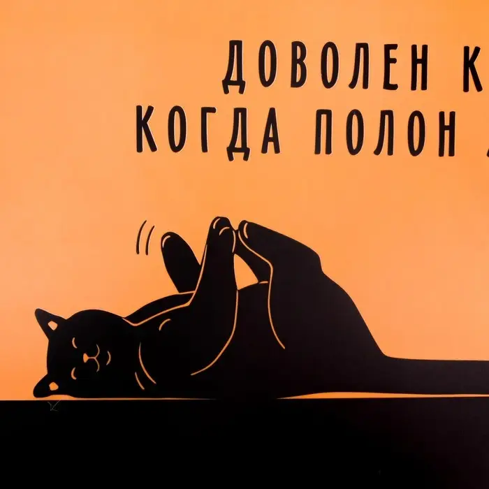 Коврик под миску &laquo;Довольный котик&raquo;, 43х28 см