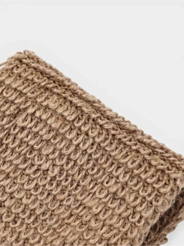 Мочалка-лента для тела массажная Доляна, 53&times;10 см, конопля, бежевая