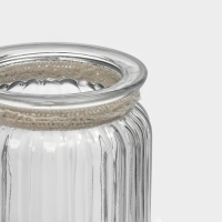 Банка стеклянная для сыпучих продуктов с керамической крышкой «Птичка», 300 мл, цвет белый