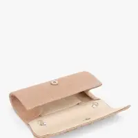 Сумка-клатч женская вечерняя на магните, на сребристой цепочке, блестящая, золотистая