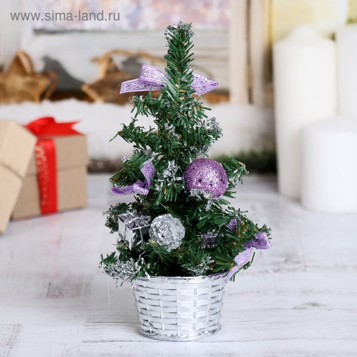 Ёлка декор Ёлка декор "Шары" 20 см, фиолетовый