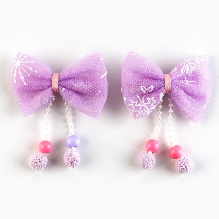 Бантики заколки новогодние «Самой волшебной девочке», на Новый год, набор 2 шт Бантики заколки новогодние «Самой волшебной девочке», на Новый год, набор 2 шт