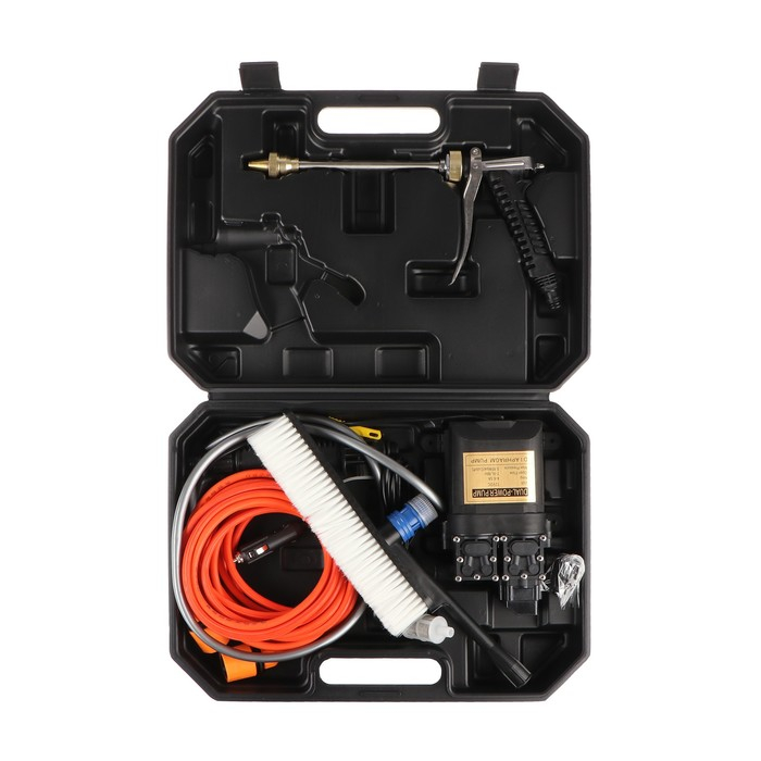 Минимойка автомобильная, погружная, 12 В, 120 Вт, 9 л/мин, шланг 8 м, провод 3 м, в кейсе Минимойка автомобильная, погружная, 12 В, 120 Вт, 9 л/мин, шланг 8 м, провод 3 м, в кейсе