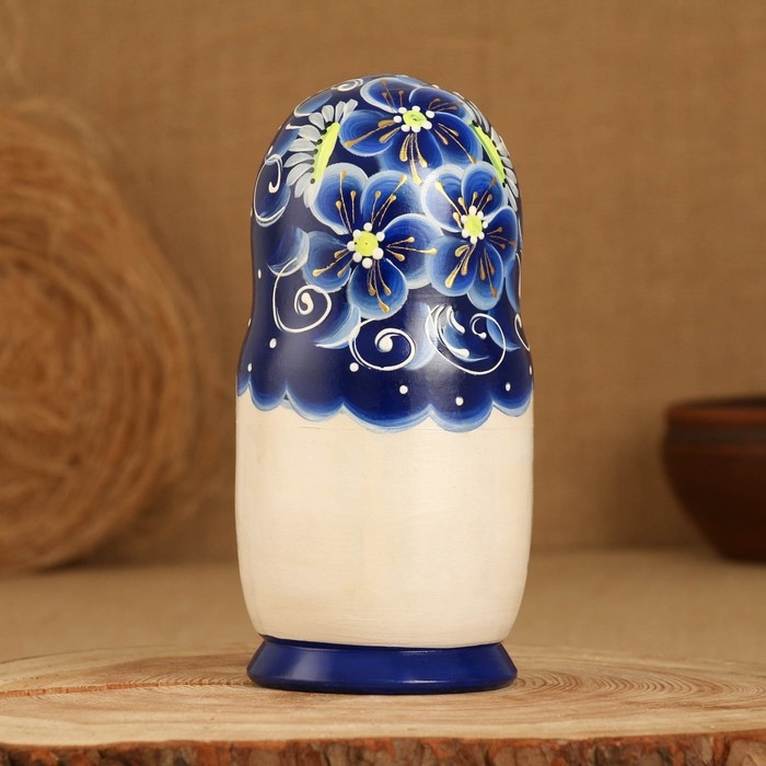 Матрёшка 5-ти кукольная  Матрёшка 5-ти кукольная "Сима" синяя , 17-18см, ручная роспись.