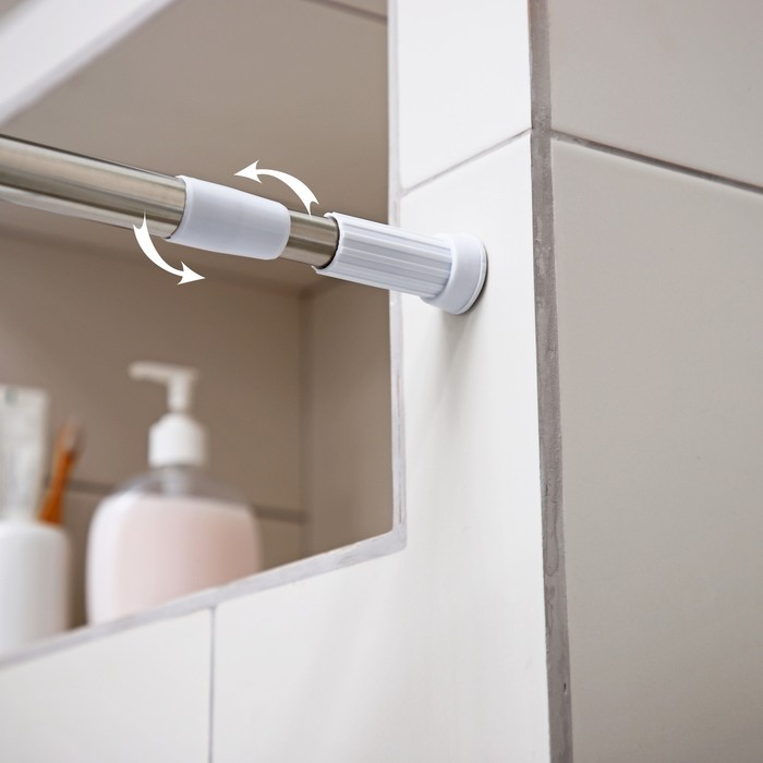 Карниз для ванной Доляна, телескопический, d=3,2 см, 90-160 см, стальной Карниз для ванной Доляна, телескопический, d=3,2 см, 90-160 см, стальной