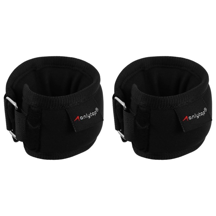 Утяжелители на запястье ONLYTOP, 2 шт. х 100 г, цвет чёрный Утяжелители на запястье ONLYTOP, 2 шт. х 100 г, цвет чёрный