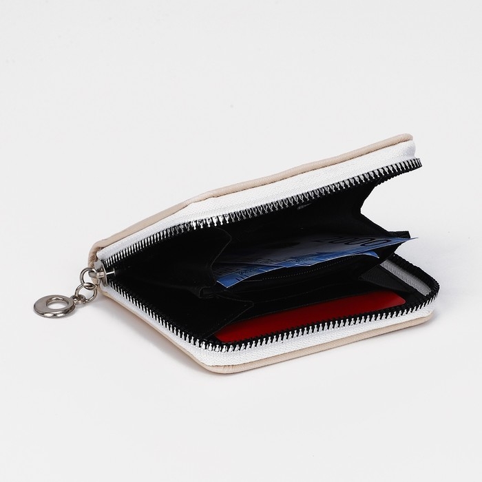 Кошелёк на молнии, отдел для карт, для монет, цвет бежевый Кошелёк на молнии, отдел для карт, для монет, цвет бежевый