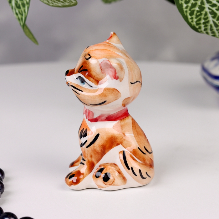 Сувенир Сувенир "Кот с бантом", гжель цветная