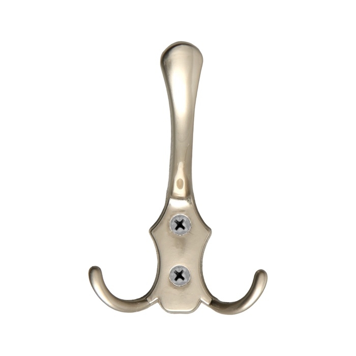 Крючок мебельный ТУНДРА TKT004, трехрожковый, матовый никель Крючок мебельный ТУНДРА TKT004, трехрожковый, матовый никель