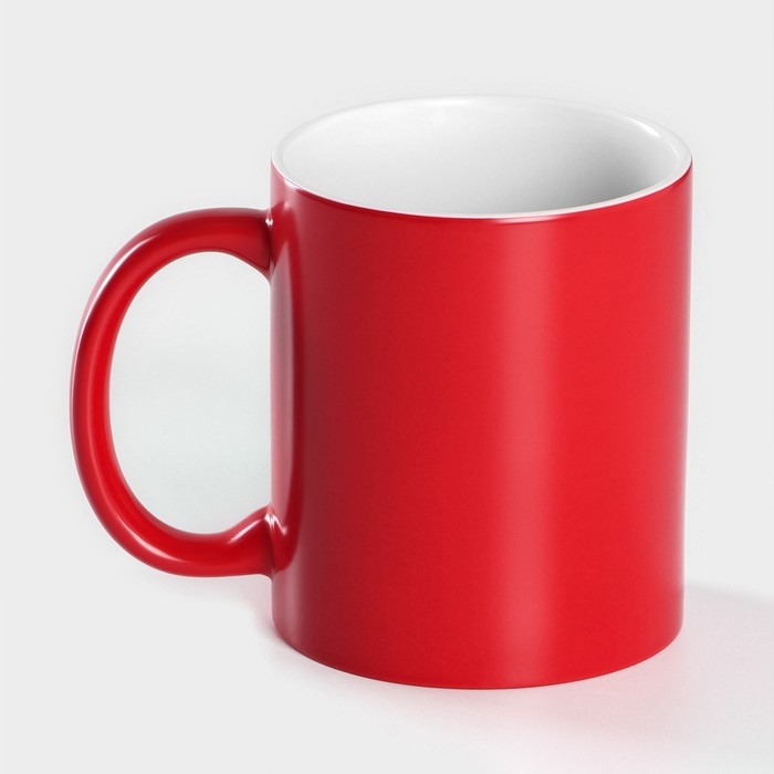 Кружка - хамелеон керамическая Доляна, 320 мл, цвет красный Кружка - хамелеон керамическая Доляна, 320 мл, цвет красный