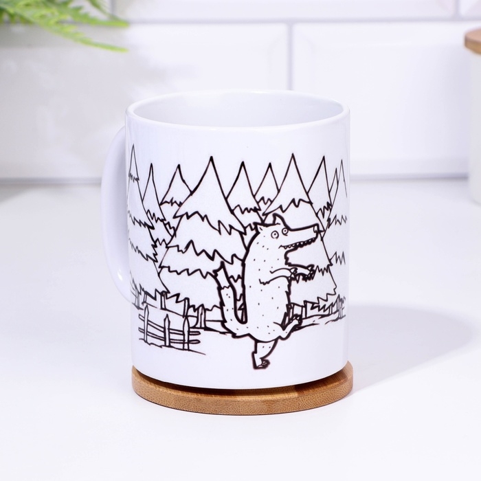 Кружка сублимация Кружка сублимация "Работа не волк", 320 мл, c нанесением