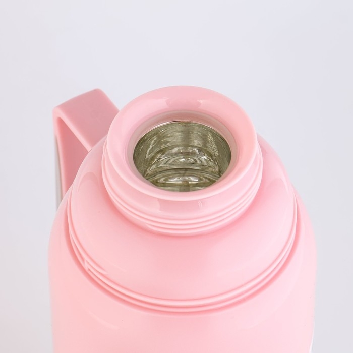 Термос 1 л, со стеклянной колбой, сохраняет тепло 12 ч, с кружкой,  микс