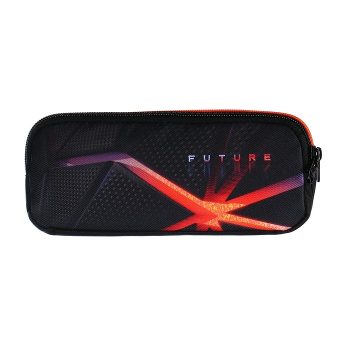 Пенал мягкий, 2 отделения, объёмный, 90 х 220 х 40 мм, Stavia Пенал мягкий, 2 отделения, объёмный, 90 х 220 х 40 мм, Stavia "Future" чёрный/оранжевый 86196