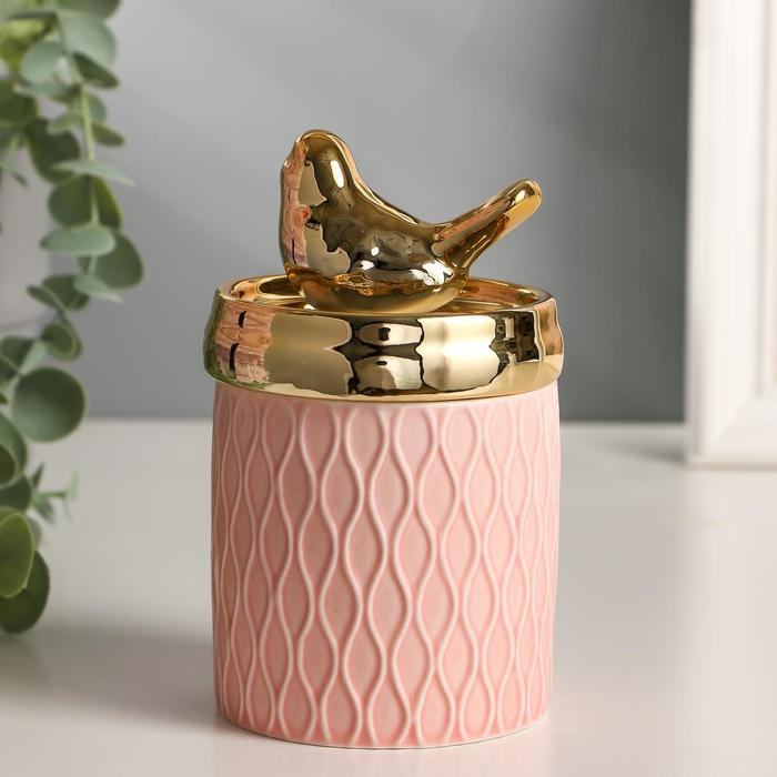 Шкатулка керамика Шкатулка керамика "Золотая птичка" 13х7,5х7,5 см