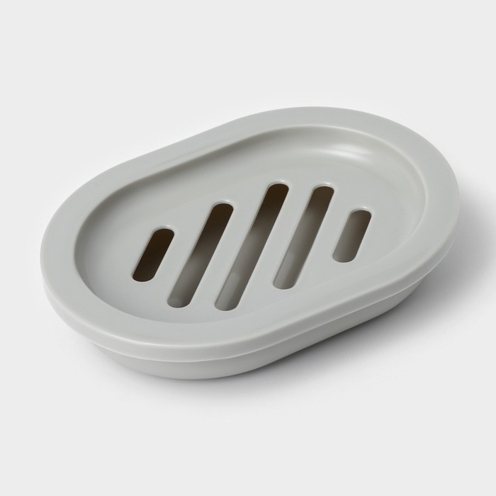 Набор для ванной «Эталон», 4 предмета: дозатор для мыла, мыльница, 2 стакана, 24×8×17 см, цвет серый Набор для ванной «Эталон», 4 предмета: дозатор для мыла, мыльница, 2 стакана, 24×8×17 см, цвет серый