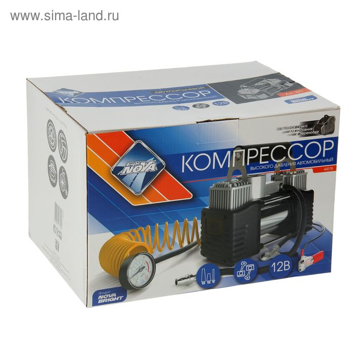 Компрессор автомобильный Nova Bright АК-85, двухпоршневой, 85 л/мин, 12 В, в сумке Компрессор автомобильный Nova Bright АК-85, двухпоршневой, 85 л/мин, 12 В, в сумке