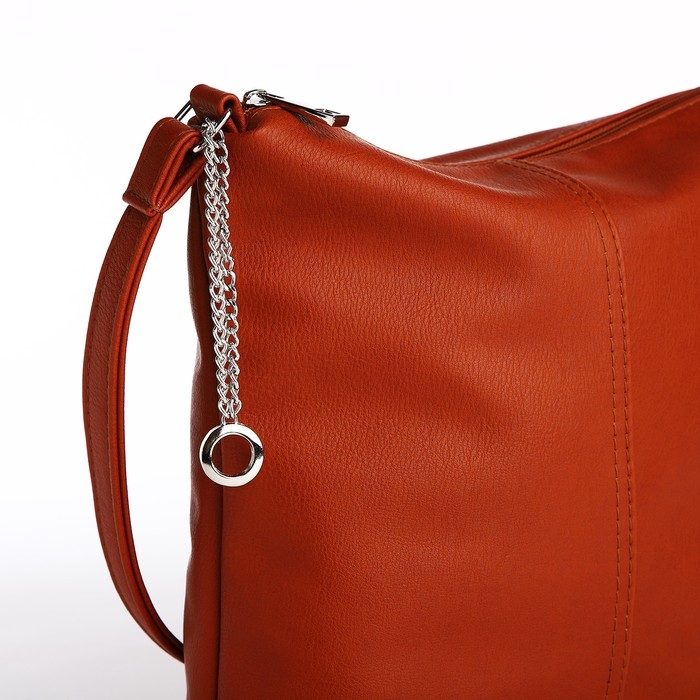 Сумка-мешок на молнии, цвет рыжий Сумка-мешок на молнии, цвет рыжий