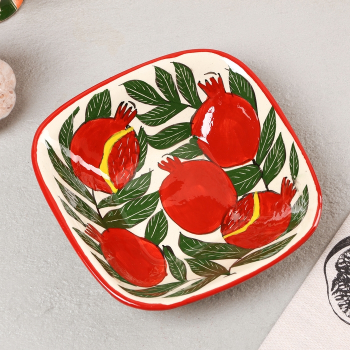 Салатница Риштанская Керамика  Салатница Риштанская Керамика "Гранаты", 17 см, микс