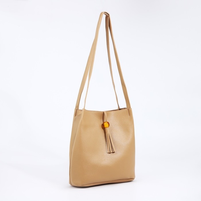 Сумка женская тоут на клапане, цвет бежевый Сумка женская тоут на клапане, цвет бежевый