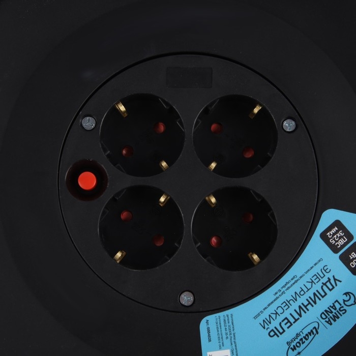 Удлинитель на катушке 4 розетки, 40 м, 16 А, ПВС 3х2.5 мм2, с з/к,IP20 Удлинитель на катушке 4 розетки, 40 м, 16 А, ПВС 3х2.5 мм2, с з/к,IP20