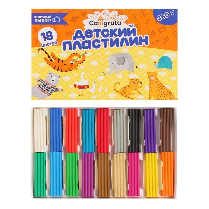 Пластилин 18цв 360г Calligrata классический Пластилин 18цв 360г Calligrata классический