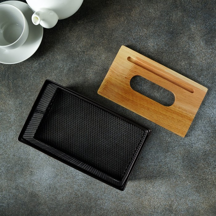 Салфетница «Эстетика», 21×12×10 см, цвет коричневый Салфетница «Эстетика», 21×12×10 см, цвет коричневый