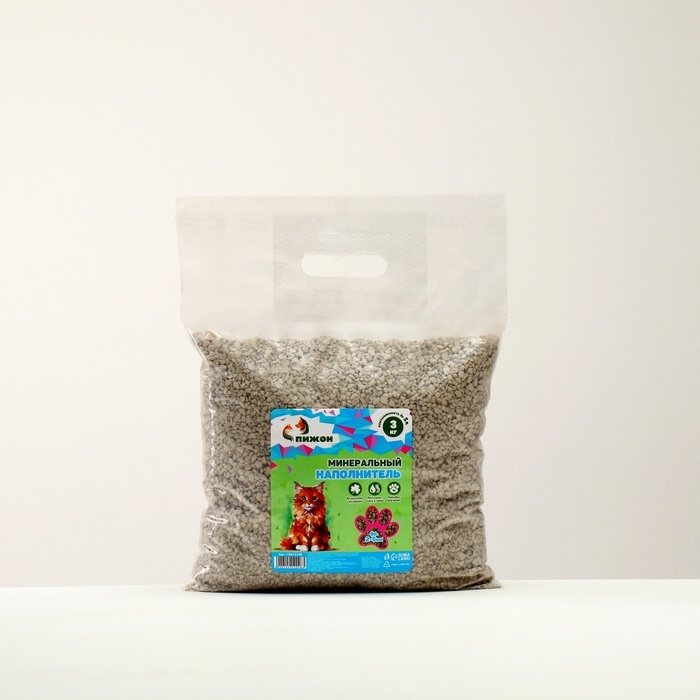Наполнитель минеральный впитывающий Наполнитель минеральный впитывающий "Пижон" цеолит универcальный фр 2-5 мм 3 кг впит. 5 л