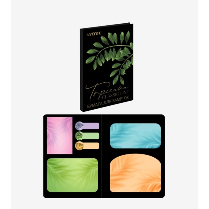 Блок с липким краем 115х158, deVENTE Tropicana, 20 листов, 7 цветов, офсет, МИКС Блок с липким краем 115х158, deVENTE Tropicana, 20 листов, 7 цветов, офсет, МИКС