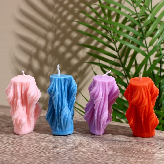 Свеча  Свеча "Вуаль" 5х5х8 см, соевый воск,микс