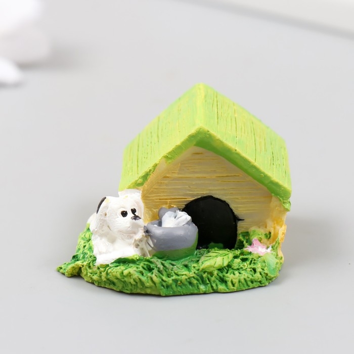 Фигурка для флорариума полистоун  Фигурка для флорариума полистоун "Пёсик у будки" МИКС 4,5х4х3,2 см