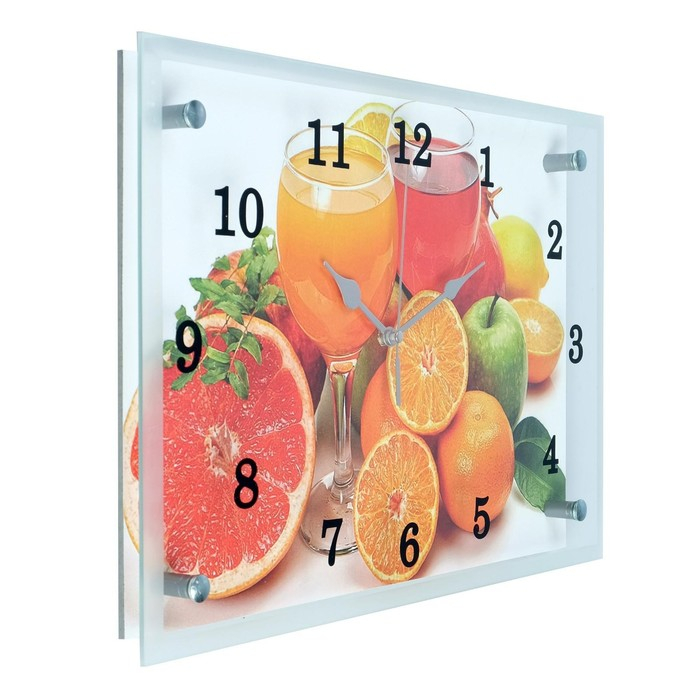 Часы-картина настенные, интерьерные  Часы-картина настенные, интерьерные "Цитрусы", бесшумные, 25 х 35 см, микс