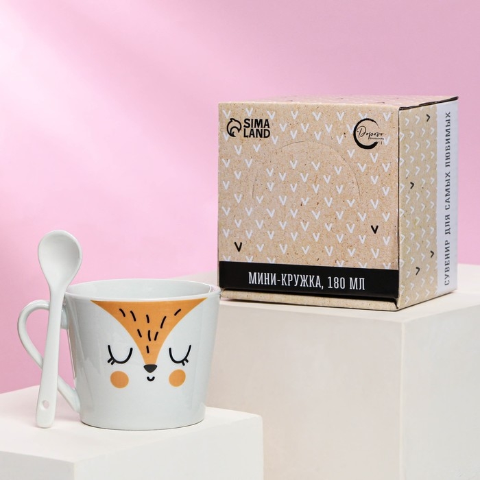 Подарочный набор «Лисичка»: кружка 180 мл, ложка