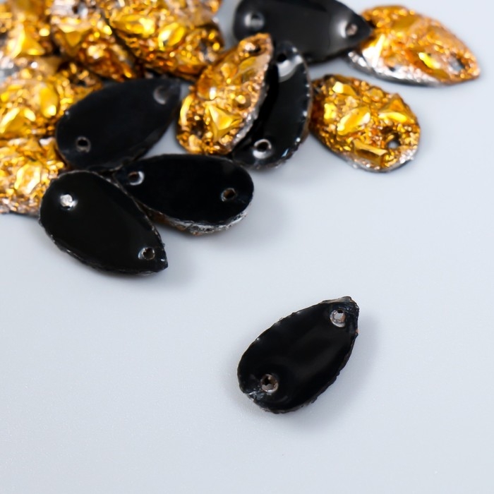 Декор для творчества пластик пришивной Декор для творчества пластик пришивной "Капля. Золотая поталь" набор 24 шт 1,6х0,9 см