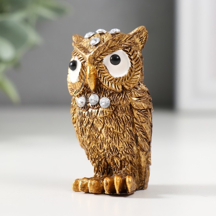 Сувенир полистоун Сувенир полистоун "Филин кофейный" стразы 5,8х3,5х2,8 см