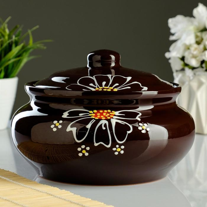 Пельменница  Пельменница "Псковская" 1,8л / 15х20,8см, ромашка коричневая