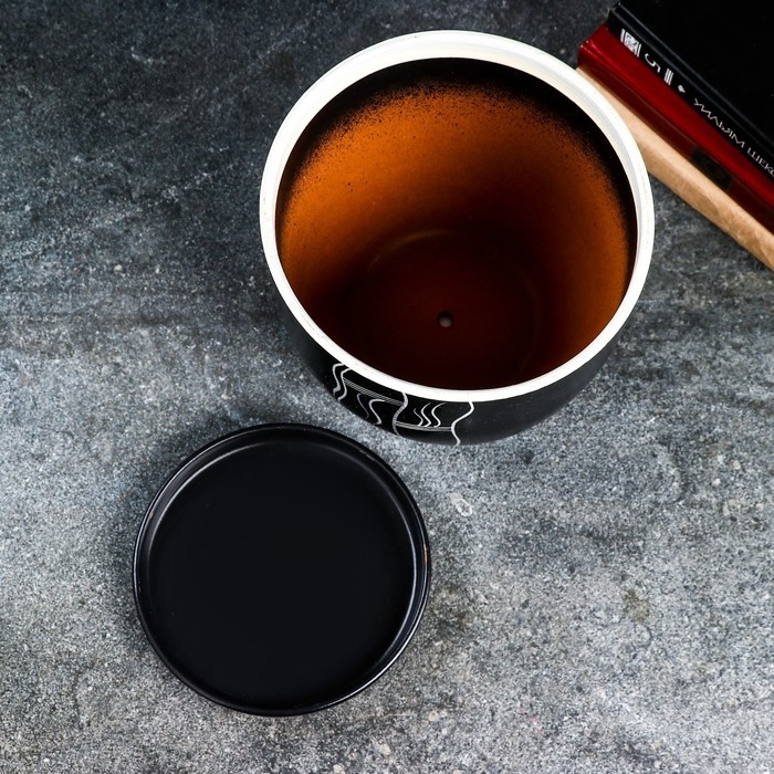 Горшок цветочный Горшок цветочный "Изысканность" чёрный, 4,7 л