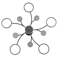 Люстра с ПДУ 2299/11GR LED 216Вт 3000-6000К серый 97х97х18 см BayerLux