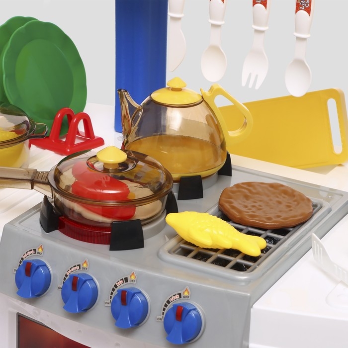 Игровой модуль «Кухня для Шефа» с аксессуарами, свет, звук, бежит вода из крана, 33 предмета Игровой модуль «Кухня для Шефа» с аксессуарами, свет, звук, бежит вода из крана, 33 предмета