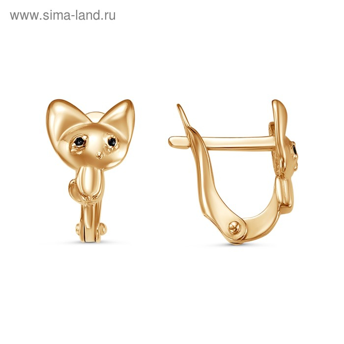 Серьги детские «Котёнок» малыш, розовое золочение Серьги детские «Котёнок» малыш, розовое золочение