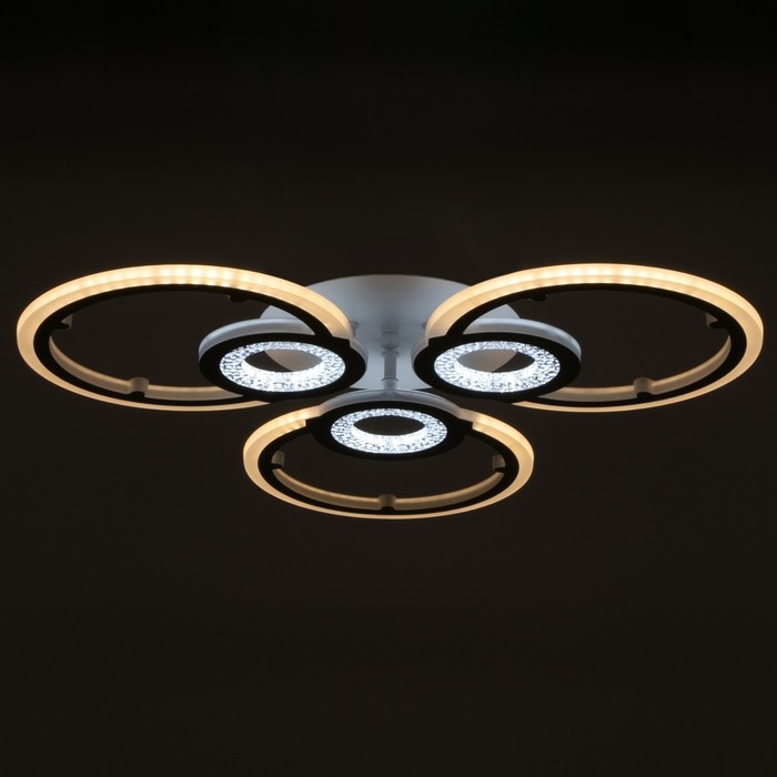 Люстра с ПДУ 1134/3WT LED 102Вт 3000К-6000К диммер белый 56х56х7 см BayerLux