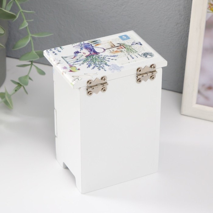 Шкатулка дерево 3 ящика  Шкатулка дерево 3 ящика "Кувшин с лавандой" 6,5х9х12 см