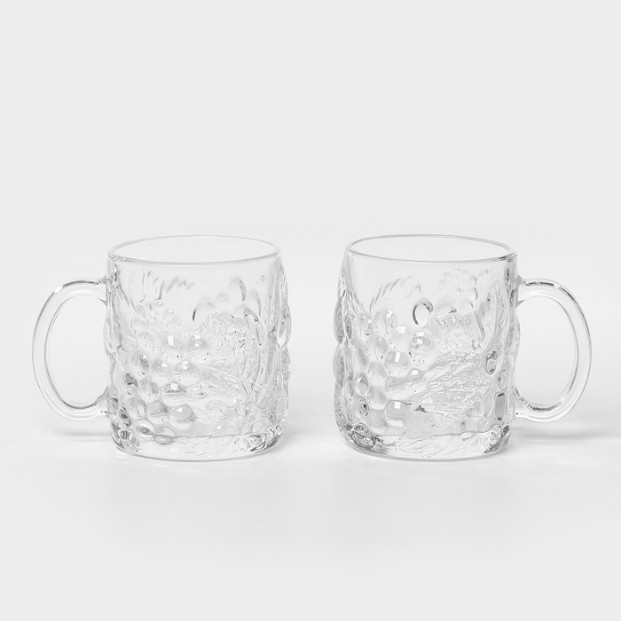 Набор стеклянных кружек, 395 мл, d=8,6 см, h=10 см, 2 шт Набор стеклянных кружек, 395 мл, d=8,6 см, h=10 см, 2 шт