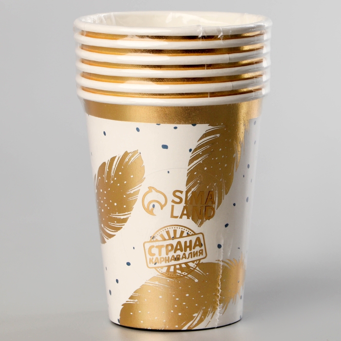 Стаканы бумажные «Золотое перо», 6 шт. Стаканы бумажные «Золотое перо», 6 шт.