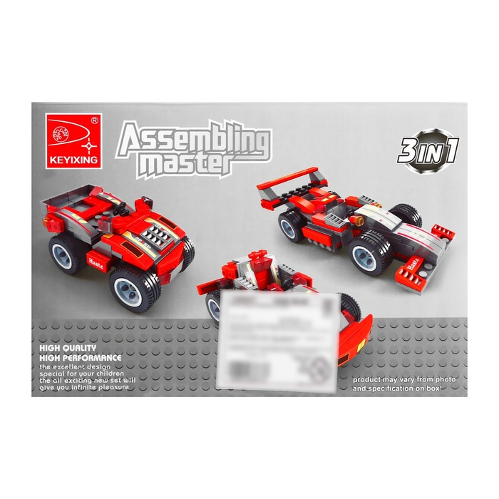 Конструктор гоночная машина &laquo;Супергонщик&raquo; KEYIXING Assembling Master, 3 в 1, 143 детали, 6+