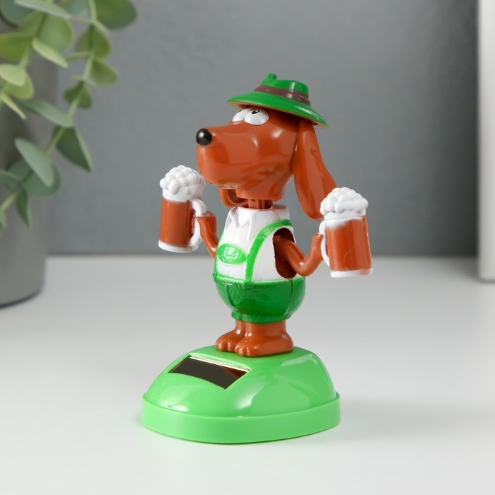 Маятник пластик от солнечной батареи Маятник пластик от солнечной батареи "Пёсик с кружками пива" 10,5х9,3х6 см МИКС